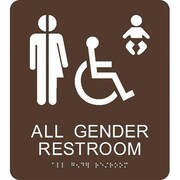 NMC All Gender Restroom Braille Ada Sign, ADA23BR ADA23BR